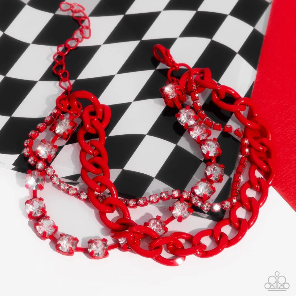 Paparazzi Bracelet ~ Colorful Canvas - Red