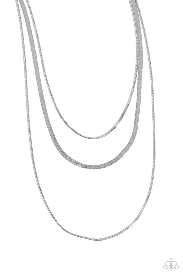 Paparazzi Necklace ~ Key LAYER - Silver