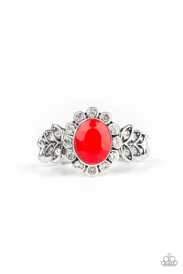 Paparazzi Ring ~ Glitter Garden - Red