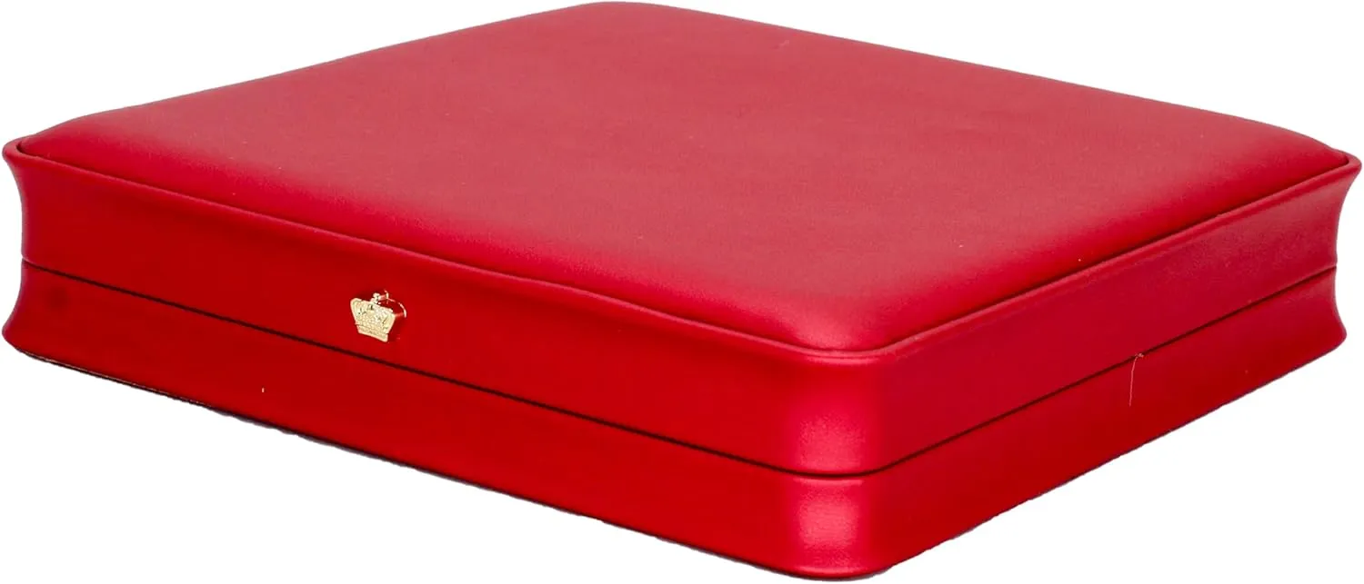 Pearl necklace jewelry box, PU leather, wedding jewelry box, holiday gifts, jewelry counter display, beautiful appearance, excellent texture (Red)