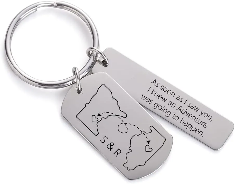 Personalized Custom Dad Calendar Keychain - Engraved Picture Name Key Chains Father~'s Day Gift for Dad Husband