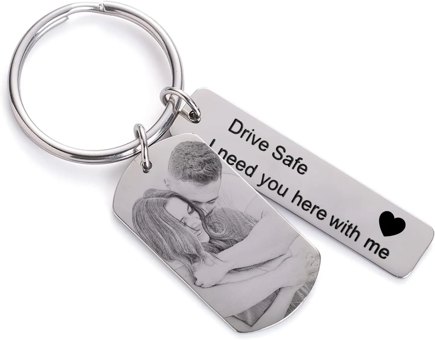 Personalized Custom Dad Calendar Keychain - Engraved Picture Name Key Chains Father~'s Day Gift for Dad Husband