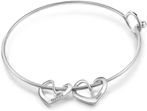 Personalized Womens Bangle Bracelets for Friends Birthday Gifts Customized 2-3 Name Cuff Bangle for Mothers BFF Bangle Bracelets for Daily Reminder Mother Gift for Mom