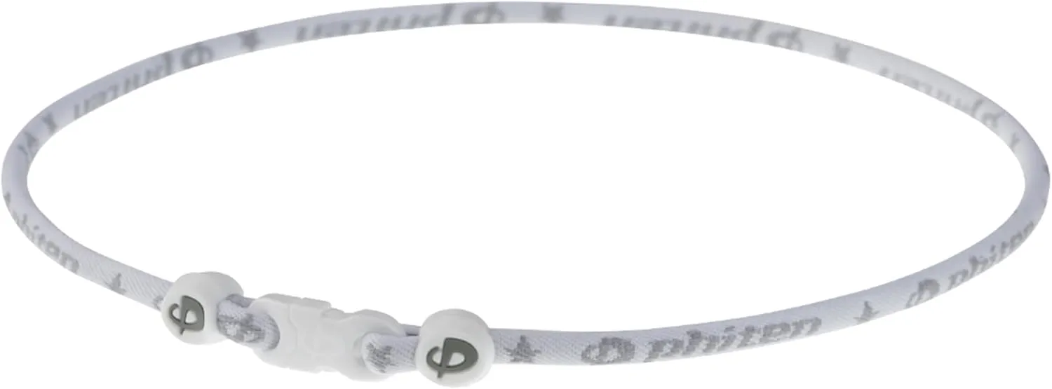 Phiten Titanium Classic Necklace - Sports Necklace Permeated with Aqua-Titanium Technology for Neck and Shoulder Tension - Elastomer Core with Micro Titanium Spheres - White,18 Inch