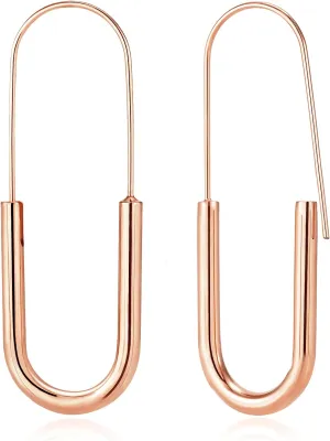 Pin Earrings Hoop: Minimalist Hypoallergenic Gold Plated Fashion Trendy Jewelry for Women