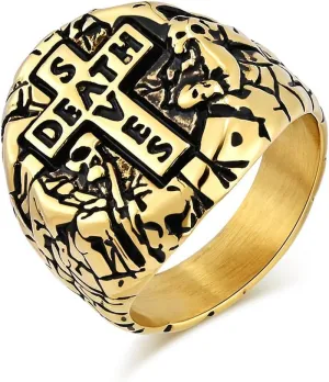 Prayer Cross Flower Carving rings for men 316 Stainless Steel Men's Ring Blessing Rings for men Iced Out Jewelry Punk Ring Cocktail Party Ring Vintage mens fashion rings