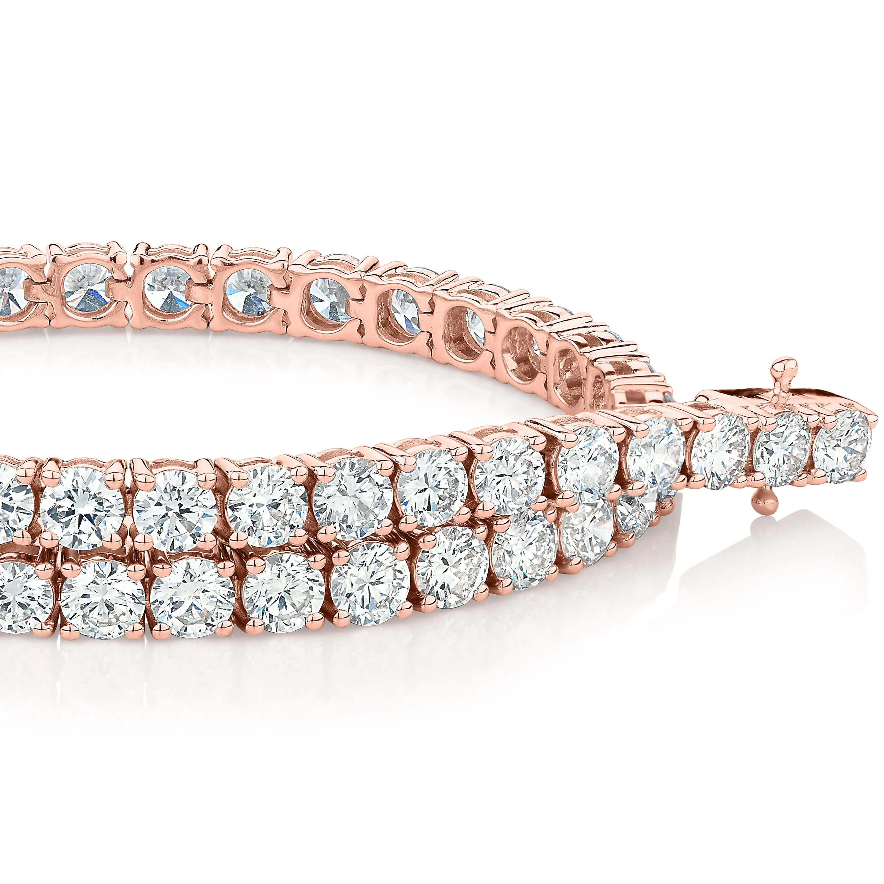 Premium Laboratory Created Diamond, 7 carat TW round brilliant tennis bracelet in 14 carat rose gold