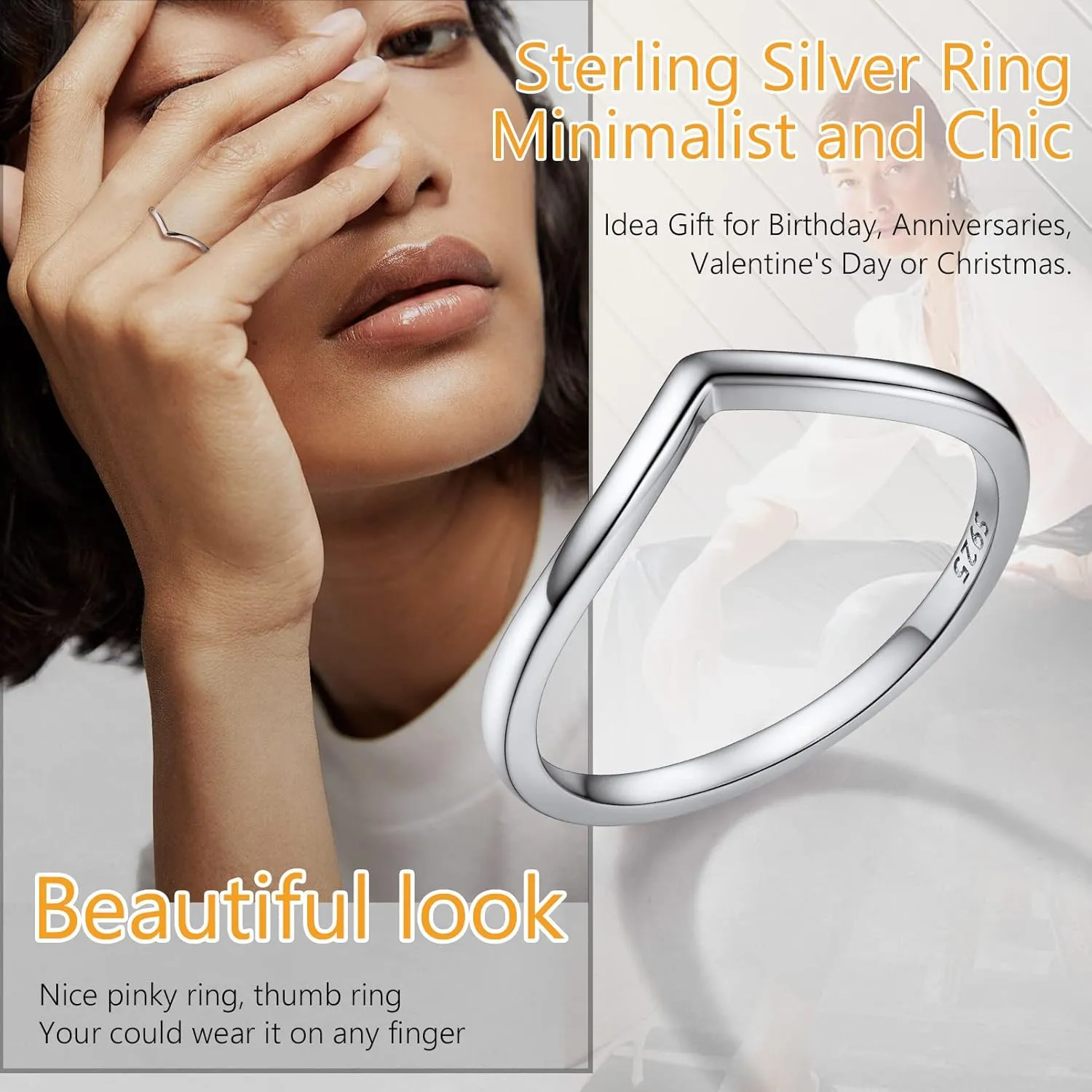 PROSILVER 925 Sterling Silver Rings for Women, 2mm/3mm Wedding Band, Dainty Triple Rings, Cuban Link, Celtic Knot, Comfort Fit, #4-#12, Boxed