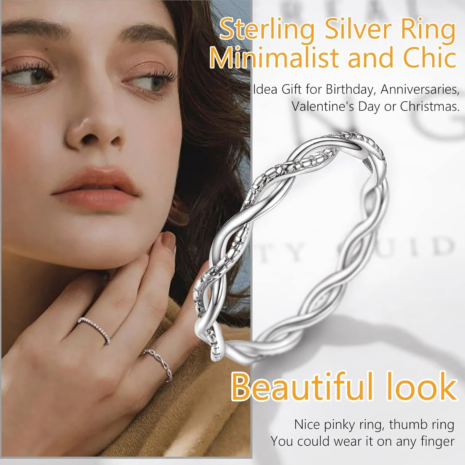 PROSILVER 925 Sterling Silver Rings for Women, 2mm/3mm Wedding Band, Dainty Triple Rings, Cuban Link, Celtic Knot, Comfort Fit, #4-#12, Boxed