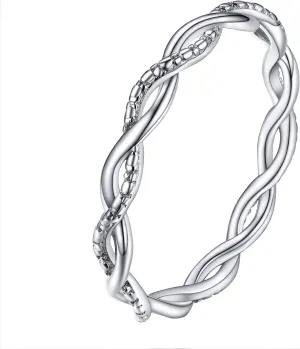 PROSILVER 925 Sterling Silver Rings for Women, 2mm/3mm Wedding Band, Dainty Triple Rings, Cuban Link, Celtic Knot, Comfort Fit, #4-#12, Boxed