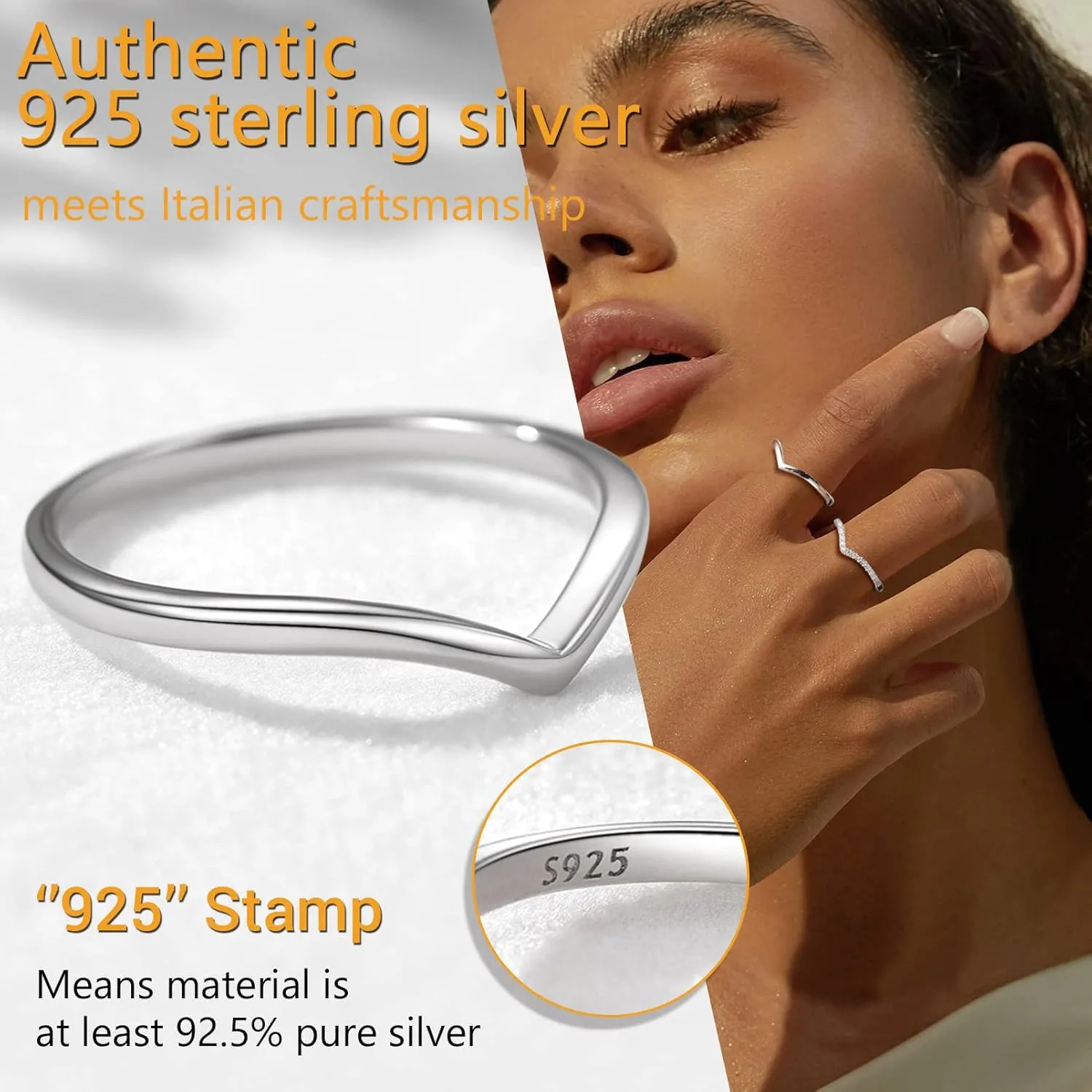 PROSILVER 925 Sterling Silver Rings for Women, 2mm/3mm Wedding Band, Dainty Triple Rings, Cuban Link, Celtic Knot, Comfort Fit, #4-#12, Boxed