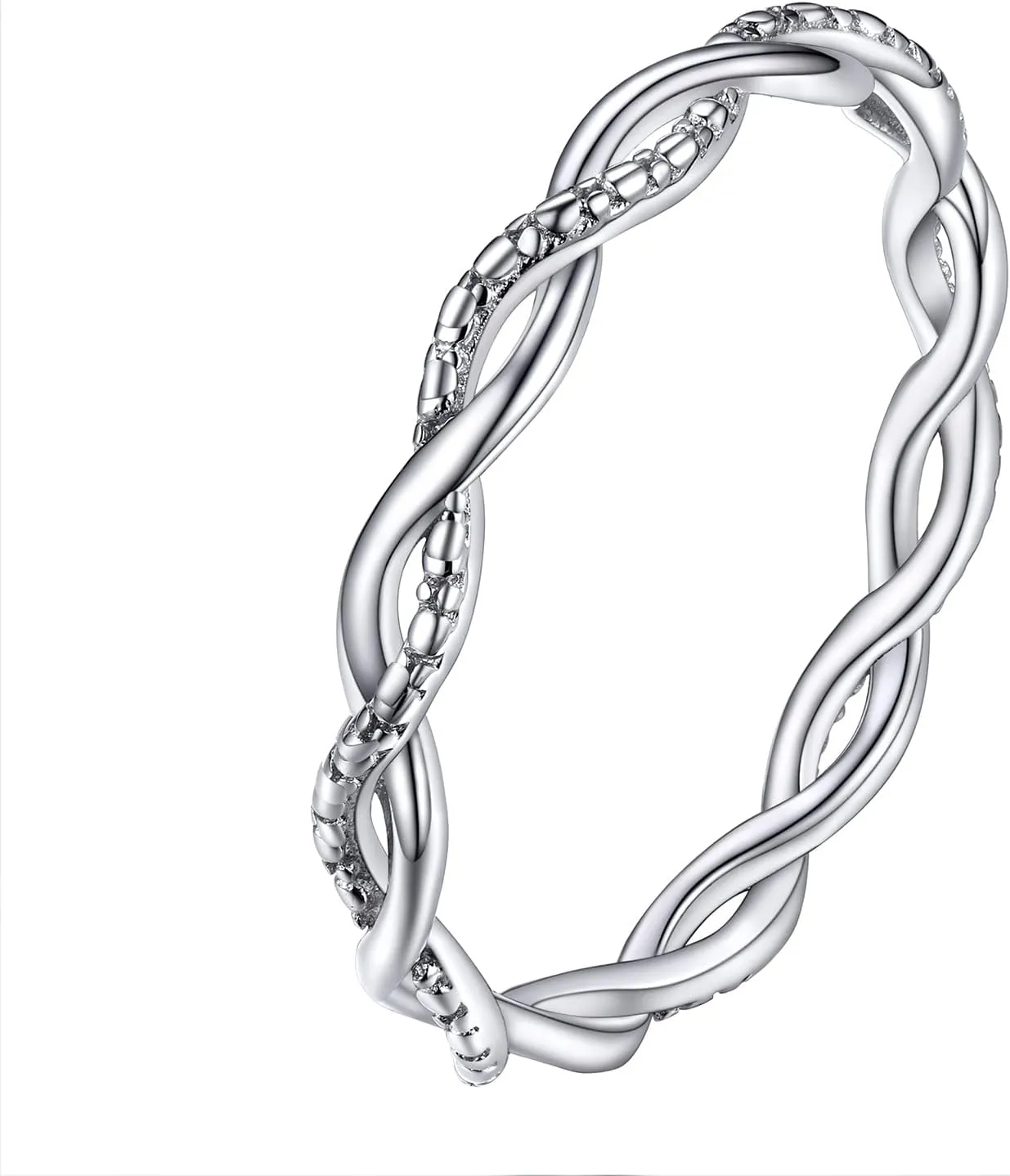 PROSILVER 925 Sterling Silver Rings for Women, 2mm/3mm Wedding Band, Dainty Triple Rings, Cuban Link, Celtic Knot, Comfort Fit, #4-#12, Boxed
