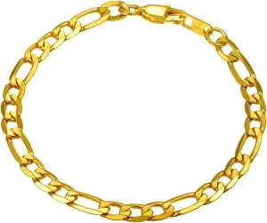 PROSTEEL 316L Stainless Steel Bracelet For Men, Stylish Figaro Chain, W:6mm-13mm, L:7.5"/8.3"/9", Hypoallergenic Jewelry, Black/Gold/Silver Tone, Come with Box