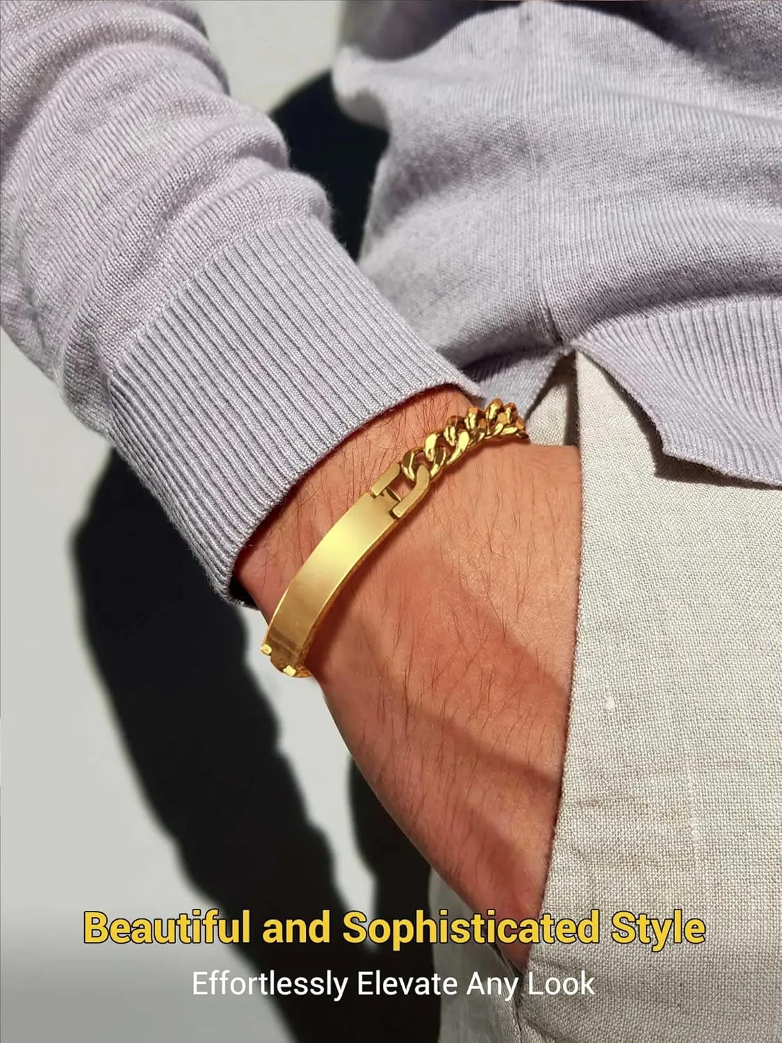PROSTEEL Custom Bracelets for Men Women, Name Date Initial Quote Engraved Personalized Bracelet, Stainless Steel ID Bracelets, 7.5"/8.3"/9", Come with Box