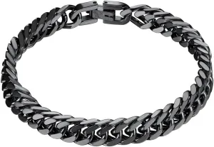 PROSTEEL Stainless Steel Franco Chain Bracelet, Trendy Chunky Bracelets for Men Women, Black/18K Gold Plated, W: 8mm/12mm/17mm, L: 7.5"/8.3"/9", Come Box
