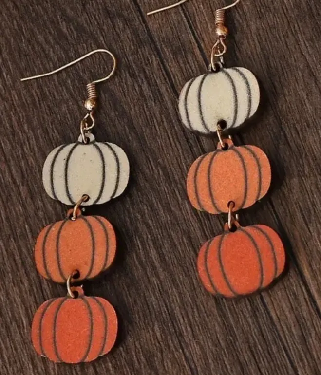 Pumpkin Trio Dangle Earrings