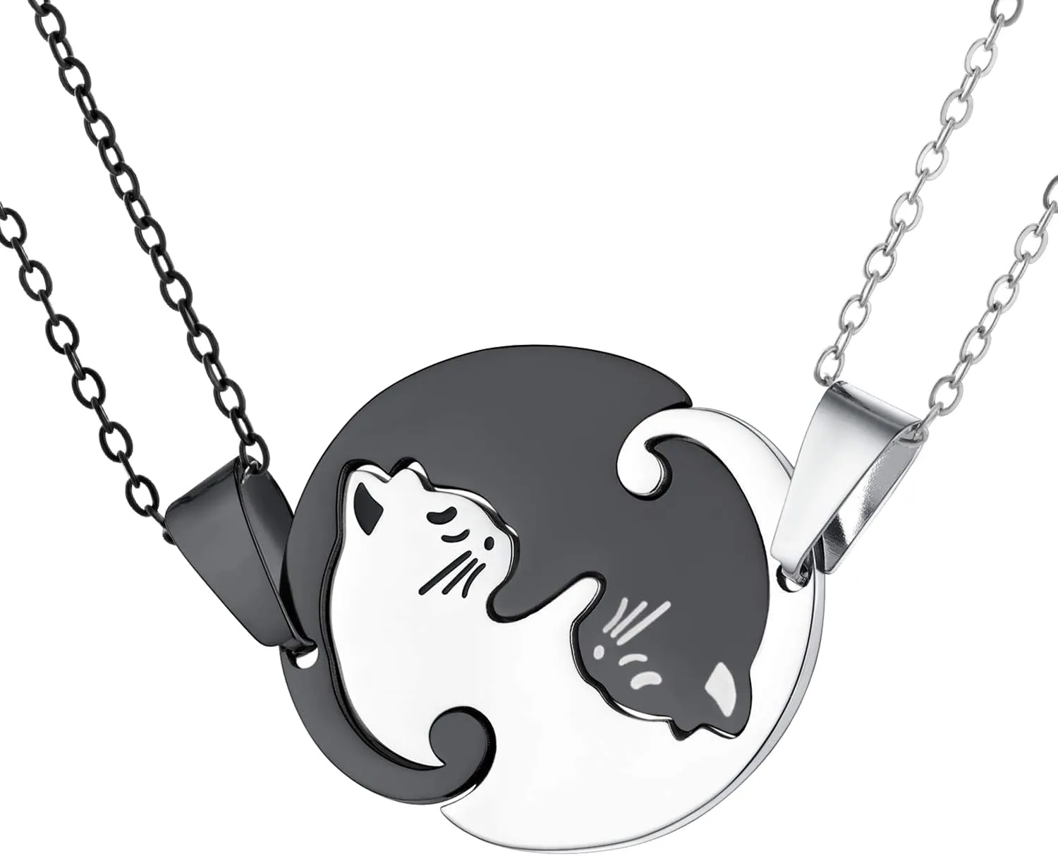 Punk Necklaces, Stainless Steel Leaf/Razor Blade/Dagger/Knife/Cat/Plug Pendant, Hip Hop Necklace Gifts for Cool Men Women