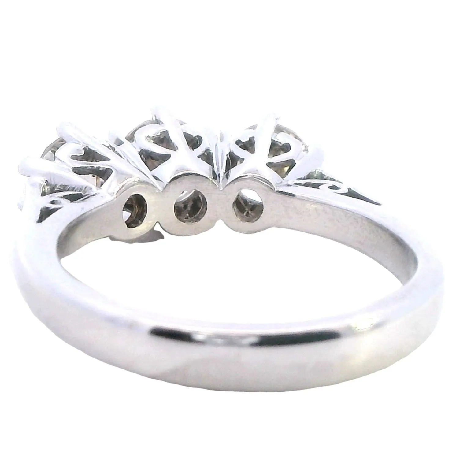 "Radiant Elegance: Exquisite 18ct White Gold Diamond Trilogy Ring"