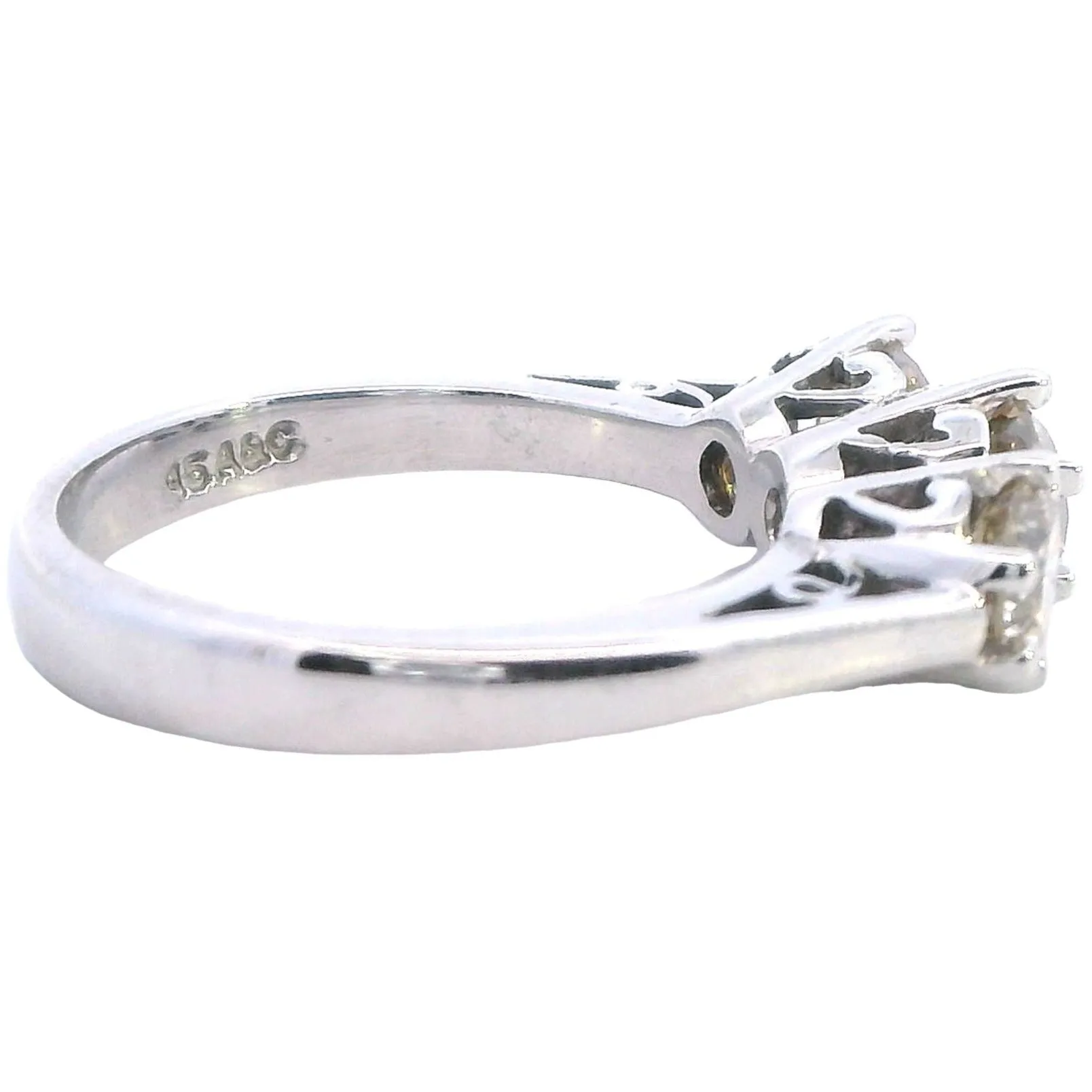 "Radiant Elegance: Exquisite 18ct White Gold Diamond Trilogy Ring"
