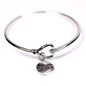 "Sister" charm bangle