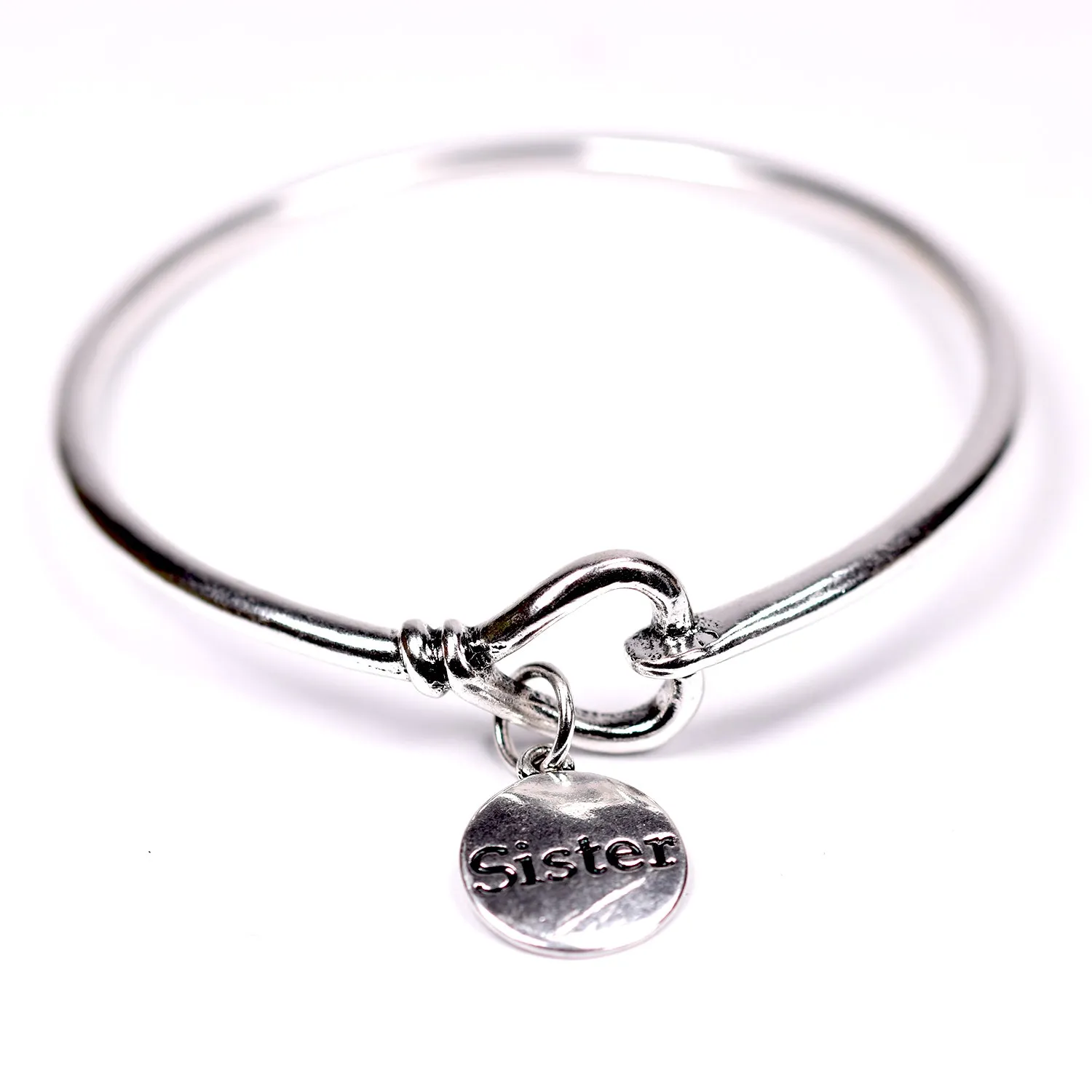 "Sister" charm bangle
