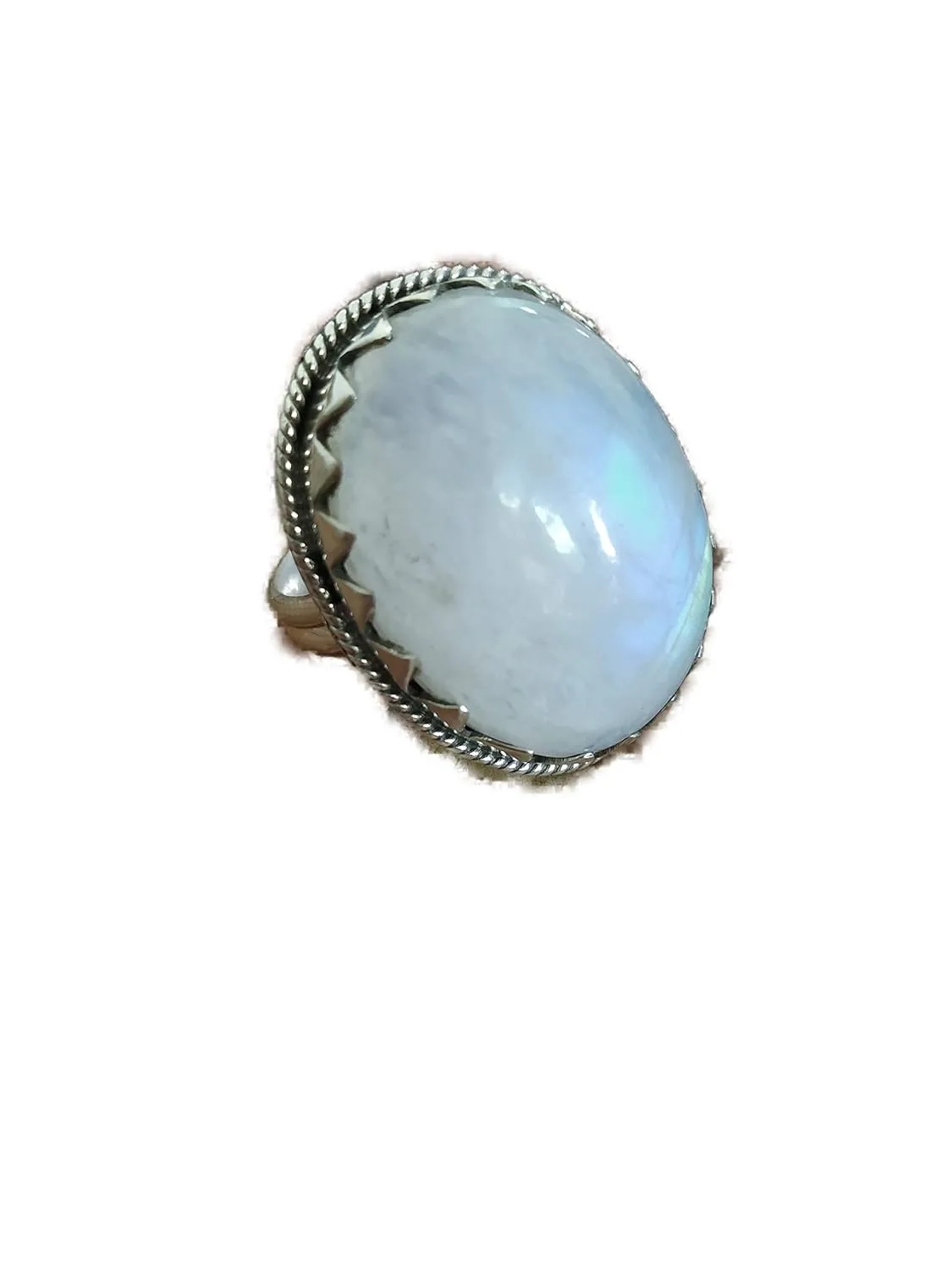 Rainbow Moonstone Ring, 925 Sterling Silver Ring, Assuredly Ring, Mother Day Gift, Vintage Style, Exquisite Jewelry, Wedding Jewelry, Statement Ring, Moonstone Jewelry, Gift for her, Gypsy Boho Look