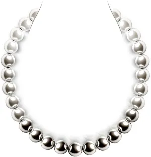 Raneecoco HYPER LUSTER Sterling Silver Round Simulated Pearl Necklace for Women | Dainty Pearl Necklace Gift Ready for Wedding