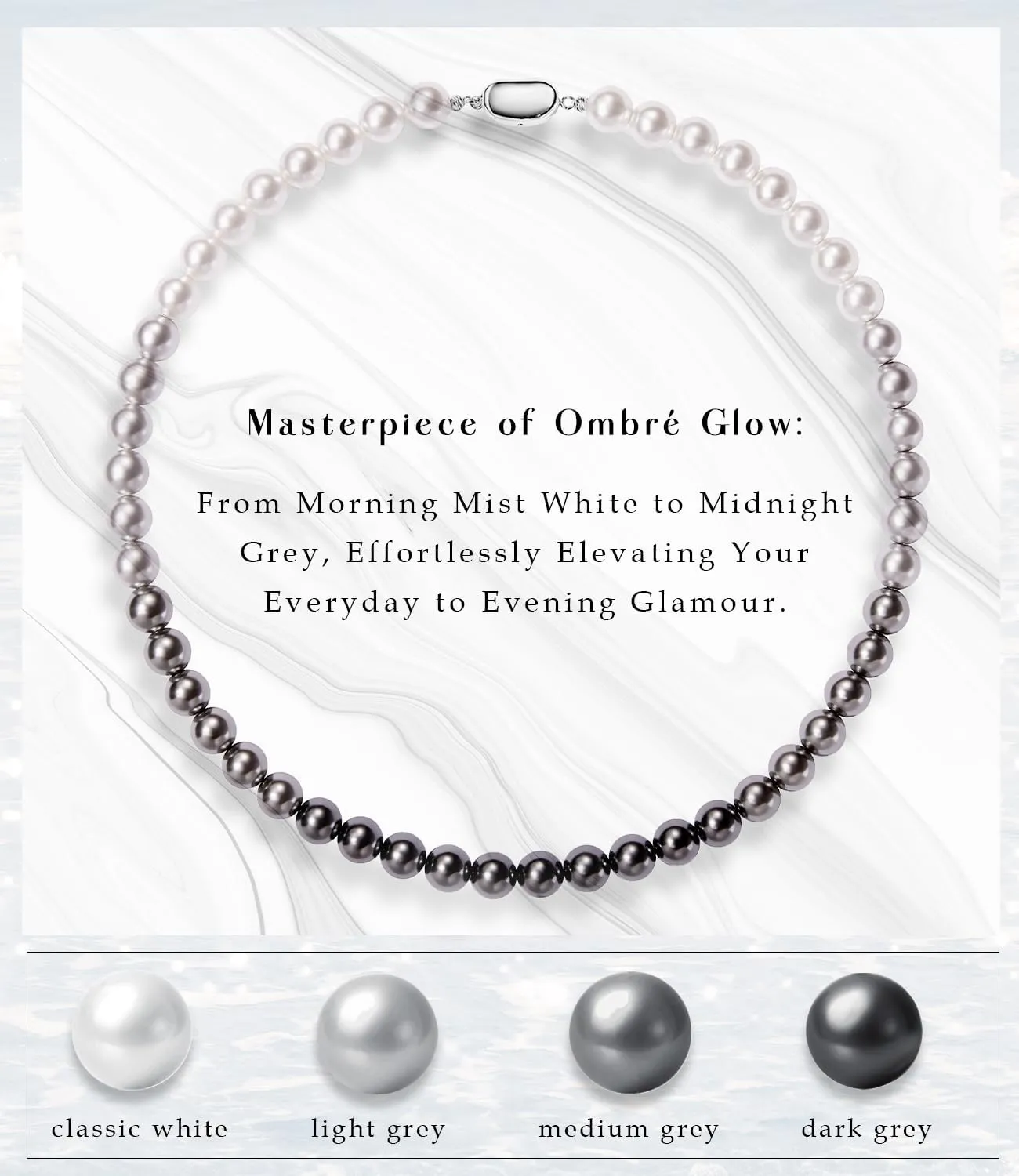 Raneecoco HYPER LUSTER Sterling Silver Round Simulated Pearl Necklace for Women | Dainty Pearl Necklace Gift Ready for Wedding