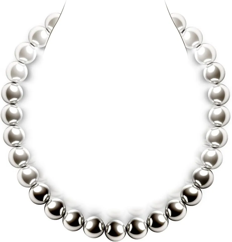 Raneecoco HYPER LUSTER Sterling Silver Round Simulated Pearl Necklace for Women | Dainty Pearl Necklace Gift Ready for Wedding