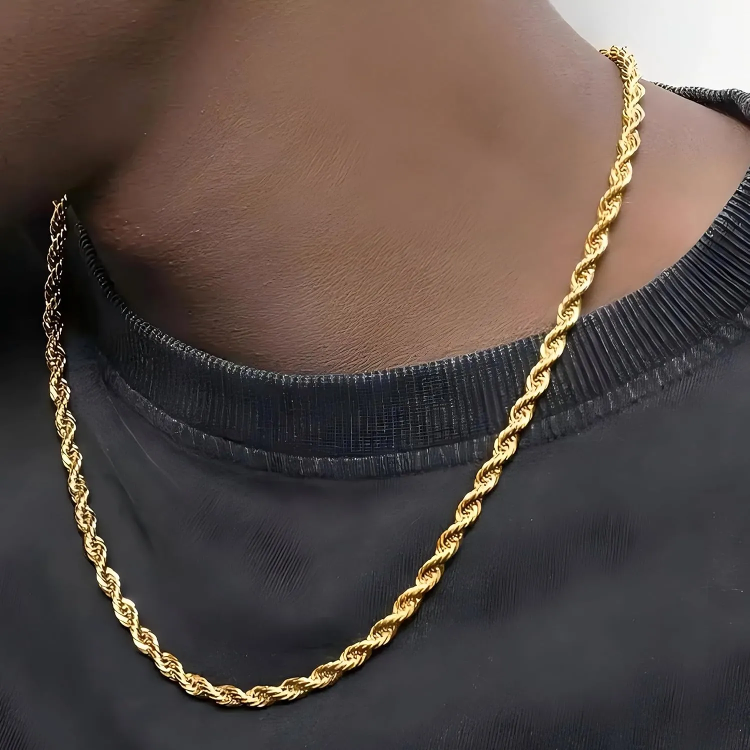Real 14K Yellow Gold Solid Rope Chain Necklace for Women and Men Jewelry with Lobster Clasp, 1.55-3.05mm, 16-30inch