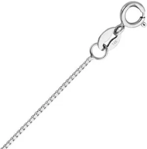 Real 14K Yellow/White Gold Solid Box Chain Necklace for Women and Men Jewelry Gift, Width 0.75mm-1.35mm, Length 16-24inch