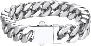 Richsteel 5/7/9/12mm Wide Miami Cuban Link Chain Bracelet for Men Women,Father's Day Stainless Steel Chain Bracelet,7.4/8.2/9 Inch Length,Hip Hop Urban Street-wear Jewelry