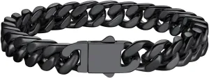 Richsteel 5/7/9/12mm Wide Miami Cuban Link Chain Bracelet for Men Women,Father's Day Stainless Steel Chain Bracelet,7.4/8.2/9 Inch Length,Hip Hop Urban Street-wear Jewelry