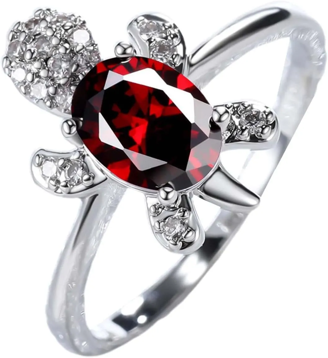 Rings for Women, Rings for Teen Girls Couple Ring Turtle Shape Rhinestones Jewelry Exquisite Bright Luster Ring Mens Rings for New Year Gift Valentine's Day Gift