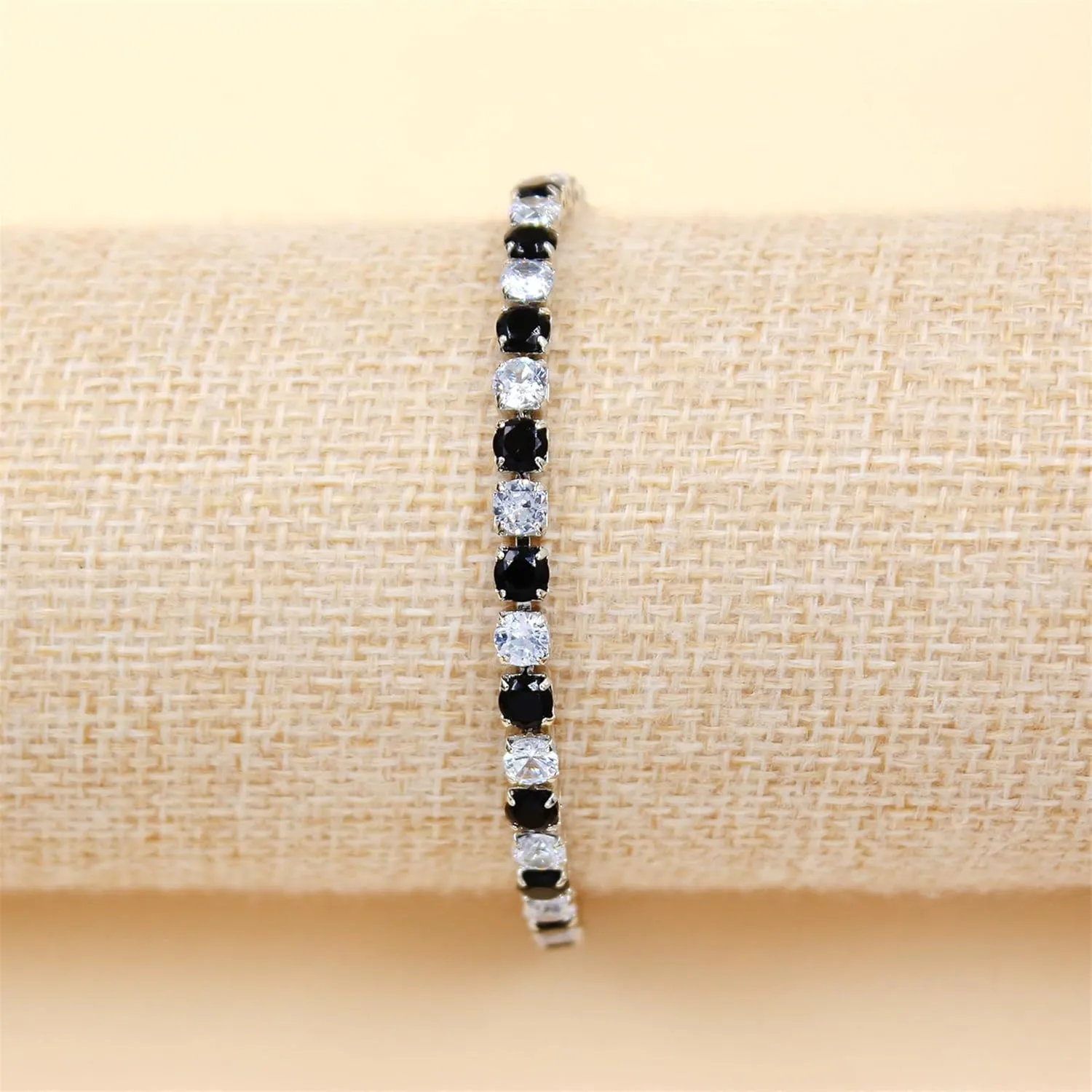 Romantic and Elegant Platinum Plated Tennis Bracelet, Fashionable and Exquisite Bicolor Zircon Women's Jewelry, Anniversary Birthday Gift for Family Friends YA5032