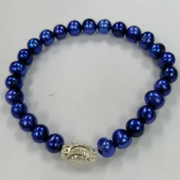 Rose Quartz, Smokey Quartz & Royal Blue Pearl Bracelets | 925 Sterling Silver | Gold Hematite Beads | Women's Fancy Gemstone Jewelry by Pearlz Gallery