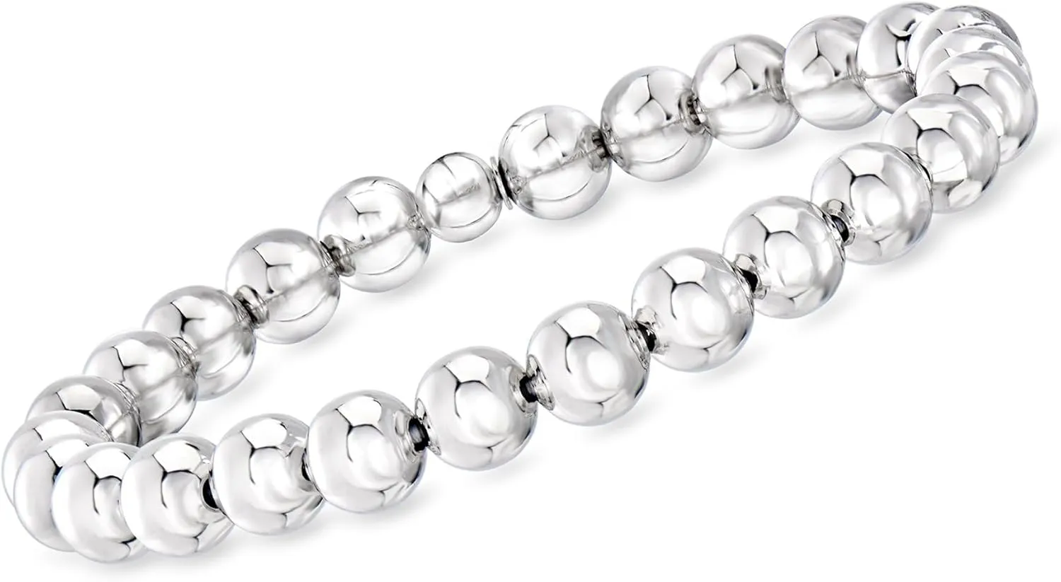 Ross-Simons Italian 8mm Sterling Silver Bead Stretch Bracelet