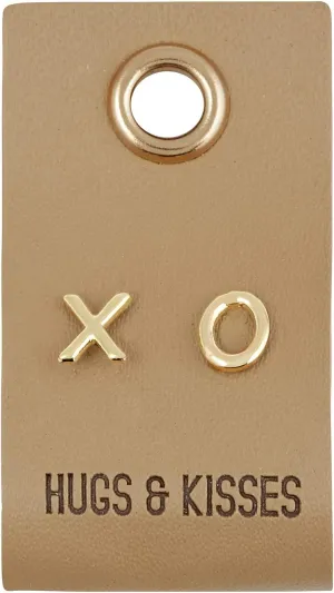 Santa Barbara Design Studio Fleur Jewelry Gold Stud Leather Tag Earrings, XO