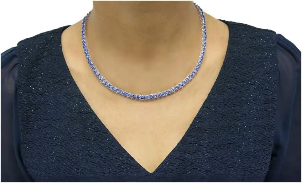 Savlano 18K Gold Plated Cubic Zirconia Round 4MM Classic Tennis 18 Inches Chain Necklace For Women & Men Comes With a Gift Box