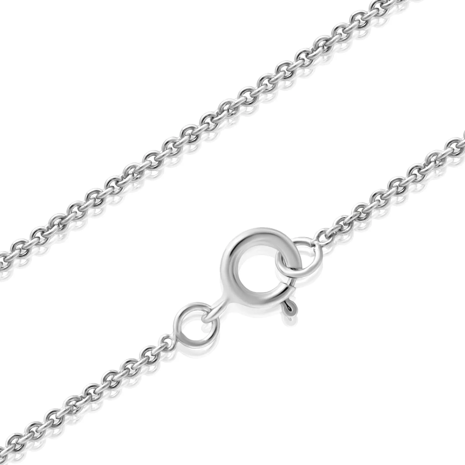SEA OF ICE Cable Chain Necklace Silver 1mm Round Cable Chain Necklace for Women and Men  925 Sterling Silver Spring Ring Jewelry Chain  Multisize Length Silver Chain Unisex