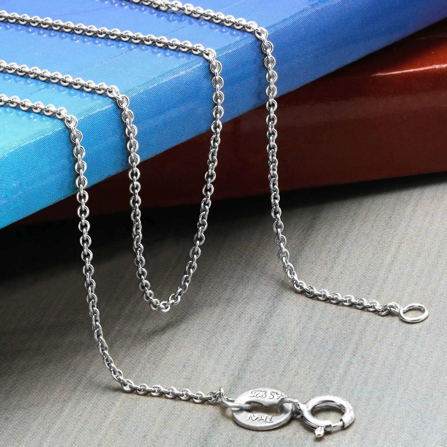 SEA OF ICE Cable Chain Necklace Silver 1mm Round Cable Chain Necklace for Women and Men  925 Sterling Silver Spring Ring Jewelry Chain  Multisize Length Silver Chain Unisex