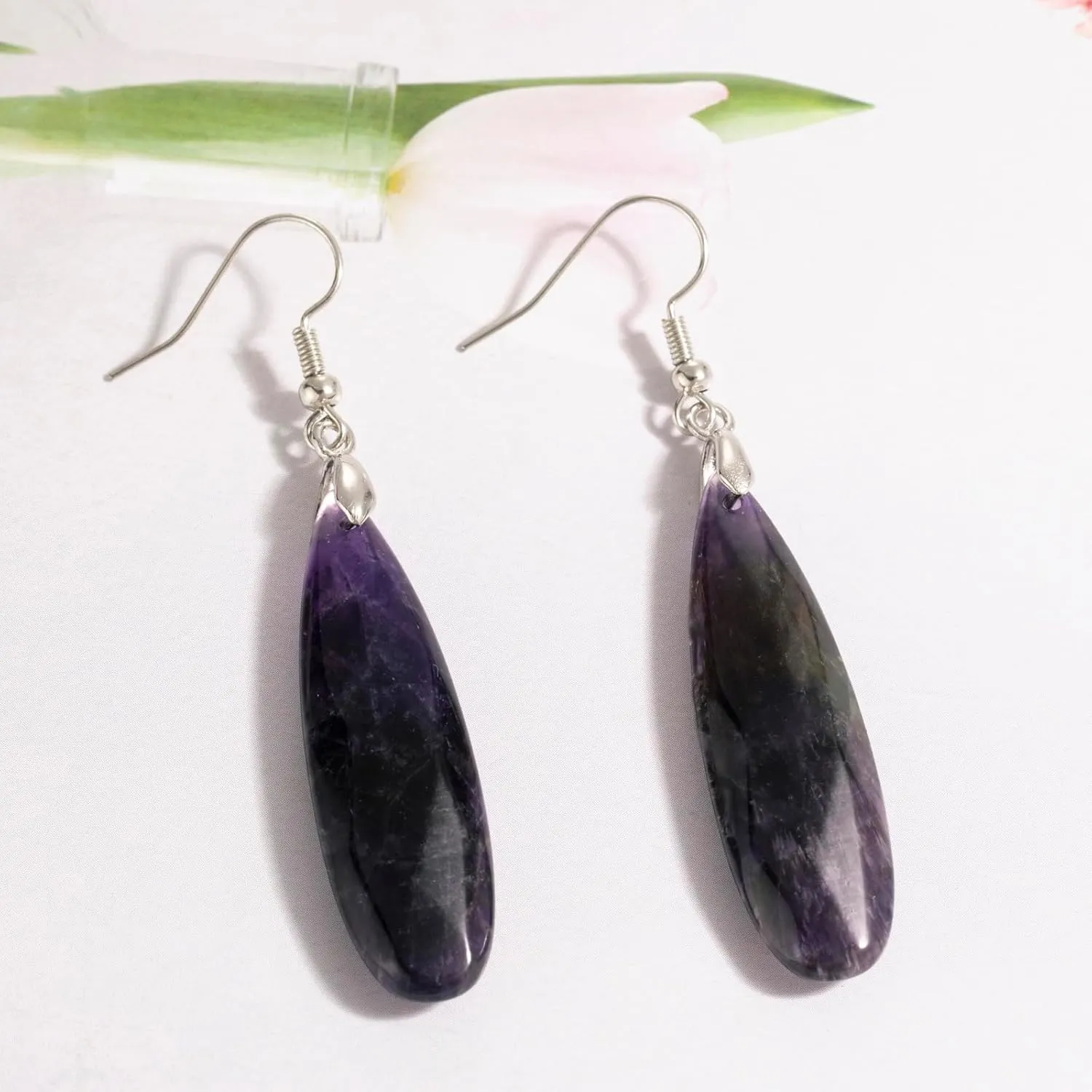 SELOVO Teardrop Stone Earrings for Women Trendy Teardrop Dangle Earrings Fishhook Drop Earrings