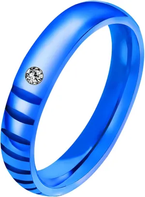SHANGMAOYO Titanium Steel Blue Couple Ring Jewelry Birthday Proposal Gift Bridal Engagement Party Ring Toe Ring Sets Mood Ring Set Rings (Color : D, Size : One Size)
