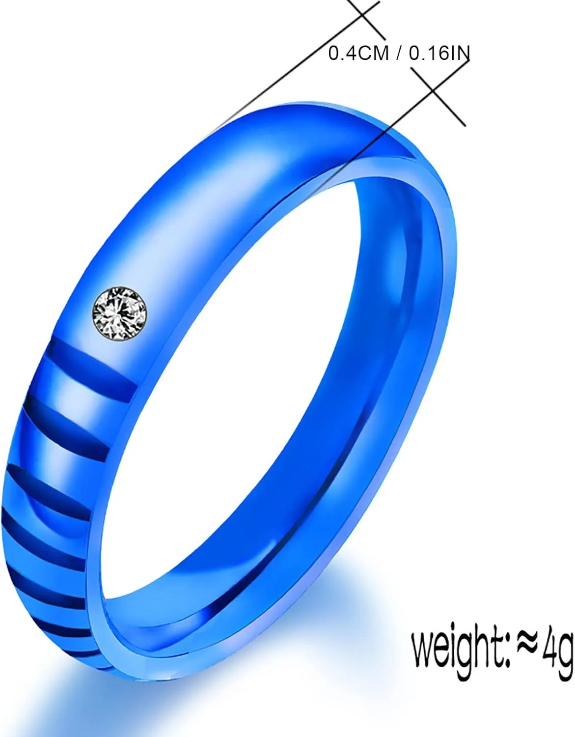 SHANGMAOYO Titanium Steel Blue Couple Ring Jewelry Birthday Proposal Gift Bridal Engagement Party Ring Toe Ring Sets Mood Ring Set Rings (Color : D, Size : One Size)