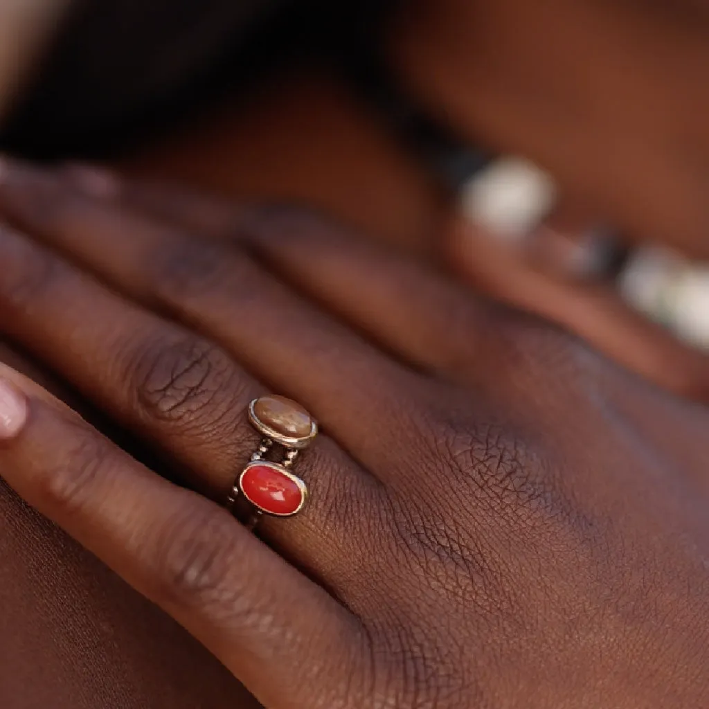 Shyme Gold Oval Stack Ring