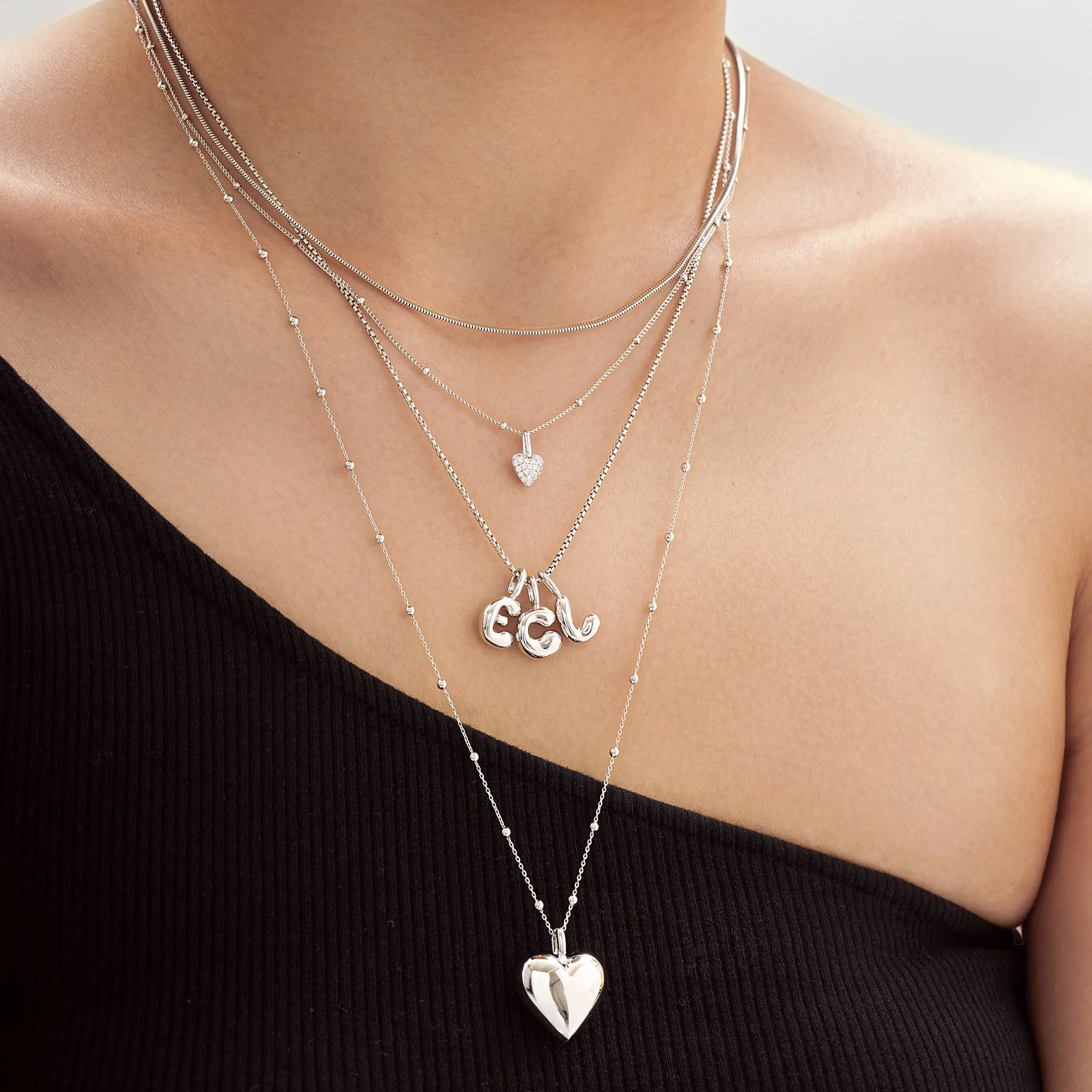 Silver Box Link Chain Necklace