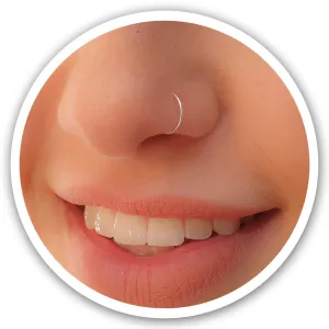 Silver Nose Ring - Thin Small 24 Gauge 7mm Nose Piercing Jewelry - 925 Sterling Silver Nose Rings For Women - Handmade Comfortable Nose Hoop - Gift Ready