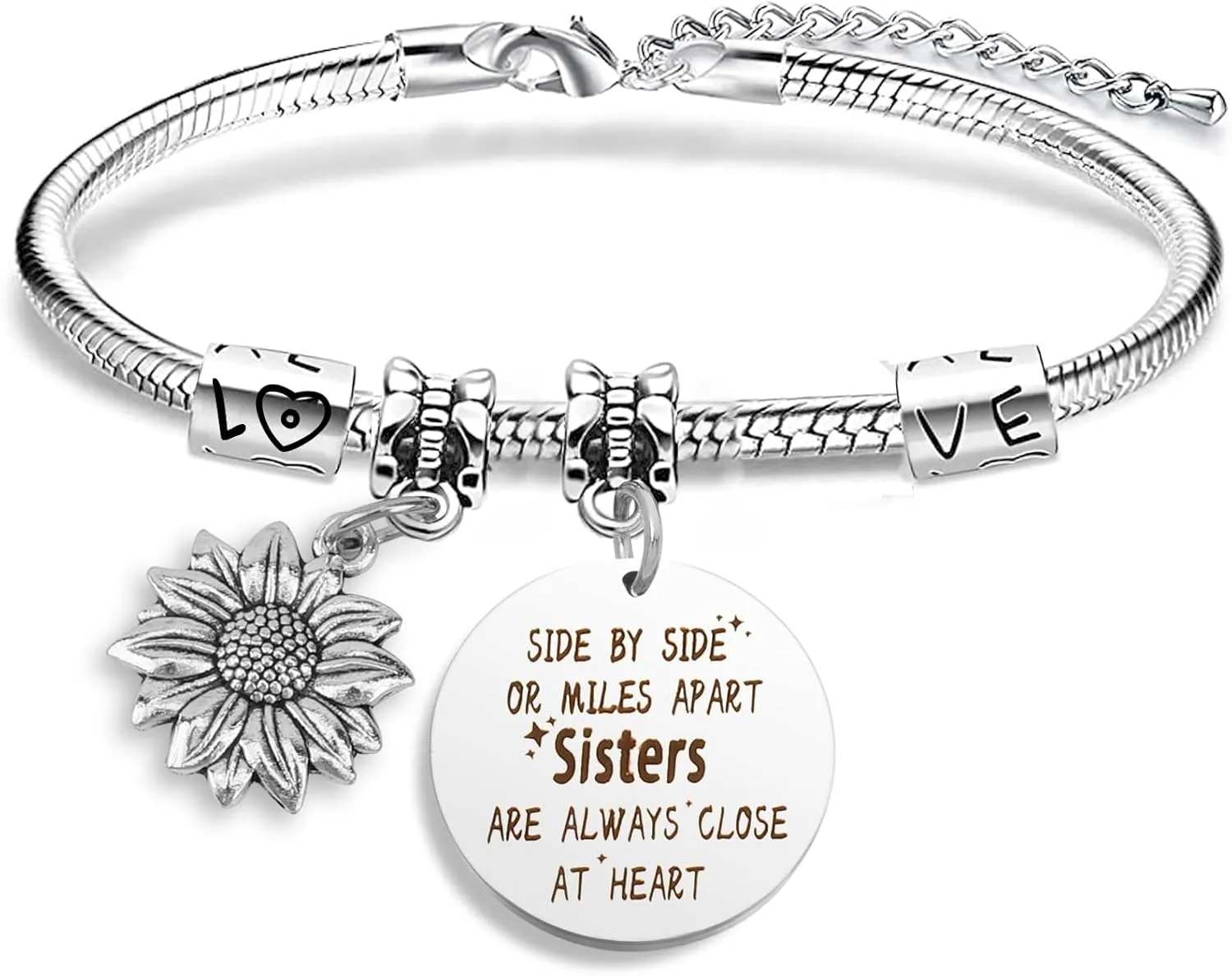Sister Birthday Gifts,Sister Gifts Mothers Day from Sisters from Brother Little Big Adult Sisters Gift for Girls Mother's Day Graduation Presents Valentines Christmas Wedding Bracelet