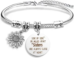 Sister Birthday Gifts,Sister Gifts Mothers Day from Sisters from Brother Little Big Adult Sisters Gift for Girls Mother's Day Graduation Presents Valentines Christmas Wedding Bracelet