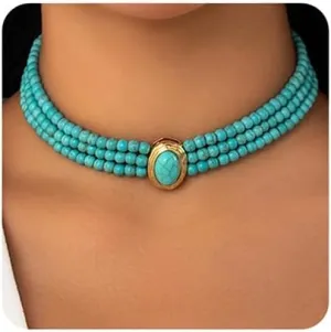 Sither 3 Layers Pearls Choker Necklace for Women Boho Pearls Chain Necklace Fashion Jewelry for Halloween Party Christmas Gift